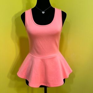Charlotte Russe Coral Peplum Racer Back Tank Top Size Medium
